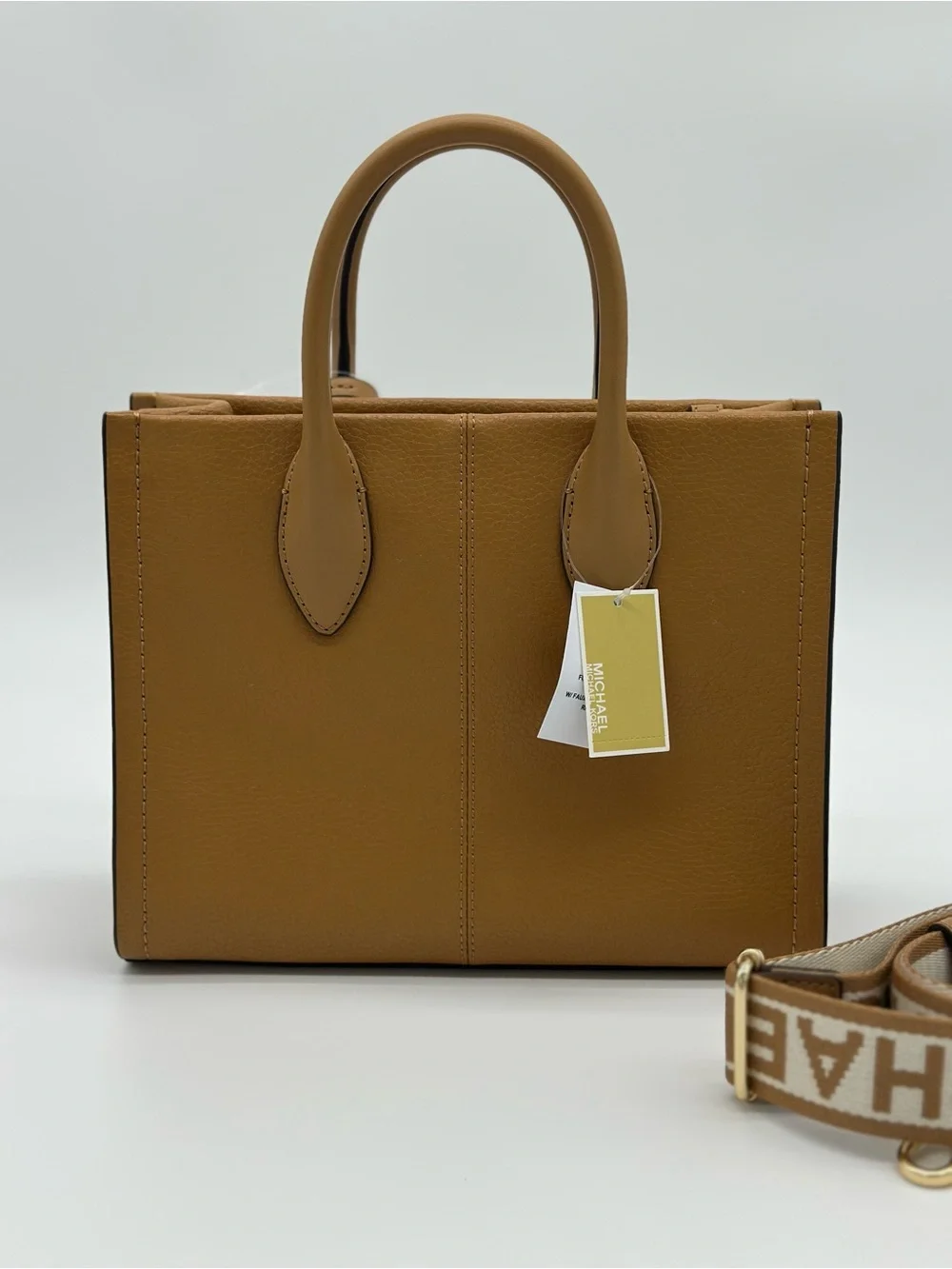 Michael Kors Cognac Brown Logo Tote with Detachable Strap